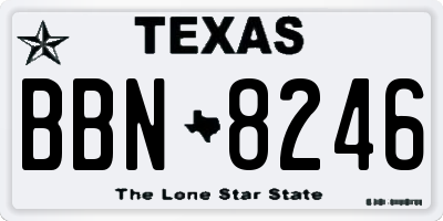 TX license plate BBN8246