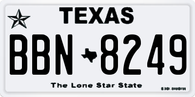 TX license plate BBN8249