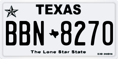TX license plate BBN8270