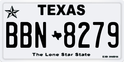 TX license plate BBN8279