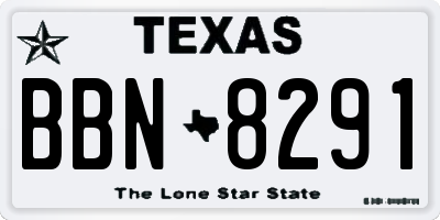 TX license plate BBN8291