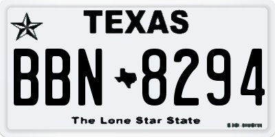 TX license plate BBN8294