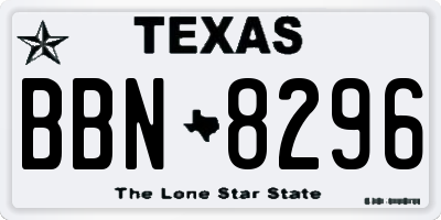 TX license plate BBN8296
