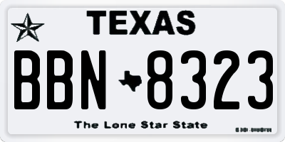 TX license plate BBN8323