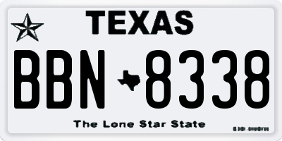 TX license plate BBN8338