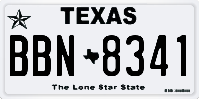 TX license plate BBN8341