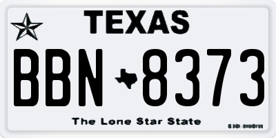 TX license plate BBN8373