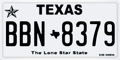 TX license plate BBN8379