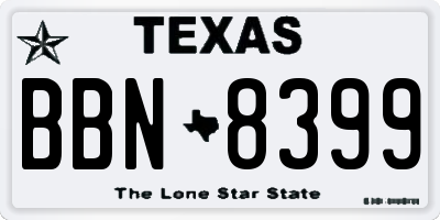 TX license plate BBN8399
