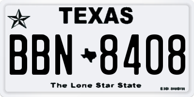 TX license plate BBN8408