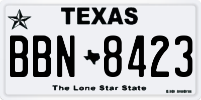 TX license plate BBN8423