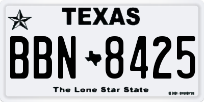 TX license plate BBN8425