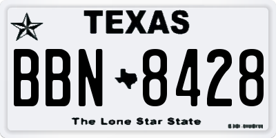 TX license plate BBN8428