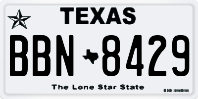 TX license plate BBN8429