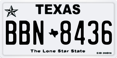 TX license plate BBN8436