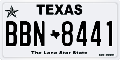 TX license plate BBN8441