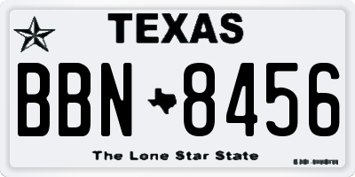 TX license plate BBN8456