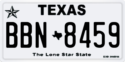 TX license plate BBN8459
