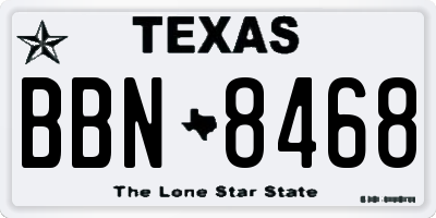 TX license plate BBN8468