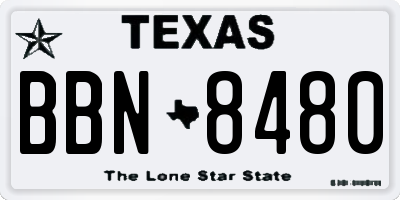 TX license plate BBN8480