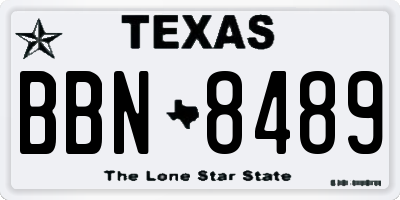 TX license plate BBN8489