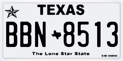 TX license plate BBN8513