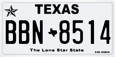 TX license plate BBN8514