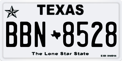 TX license plate BBN8528