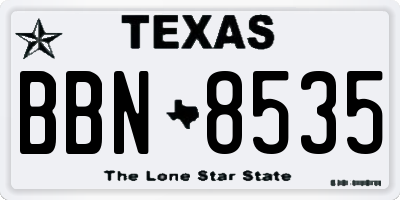 TX license plate BBN8535