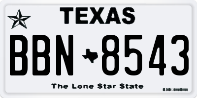 TX license plate BBN8543