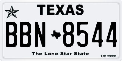 TX license plate BBN8544