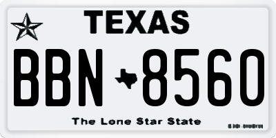 TX license plate BBN8560