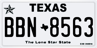 TX license plate BBN8563