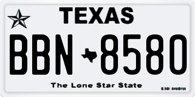 TX license plate BBN8580