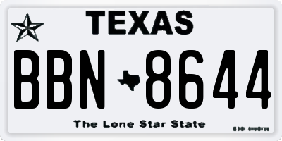 TX license plate BBN8644