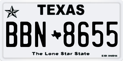TX license plate BBN8655