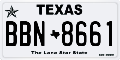 TX license plate BBN8661