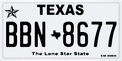 TX license plate BBN8677