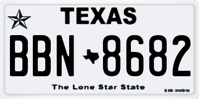 TX license plate BBN8682
