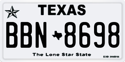 TX license plate BBN8698