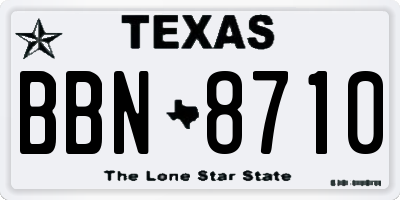 TX license plate BBN8710