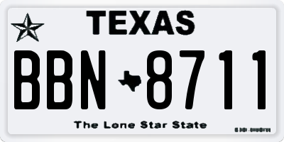 TX license plate BBN8711