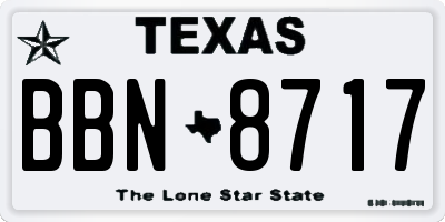TX license plate BBN8717