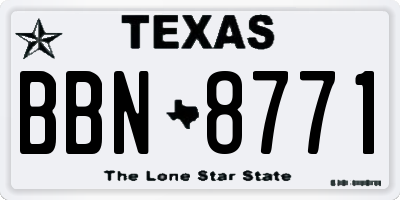TX license plate BBN8771