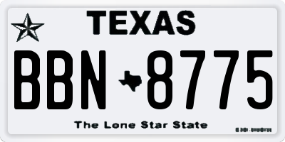 TX license plate BBN8775