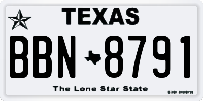 TX license plate BBN8791