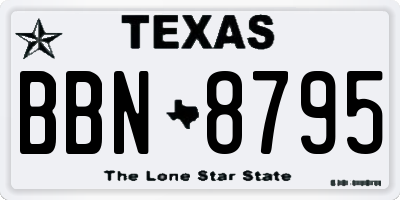 TX license plate BBN8795