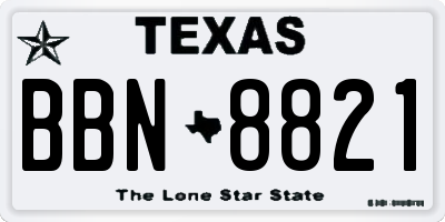TX license plate BBN8821