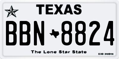 TX license plate BBN8824