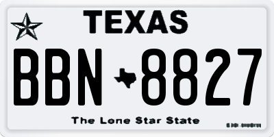 TX license plate BBN8827